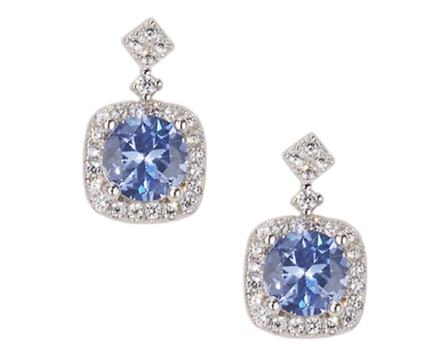Orecchini argento con cubic zirconia e zirconi acquamarina Sovrani