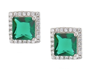 Orecchini argento con cubic zirconia e zirconi smeraldo Sovrani