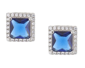Orecchini argento con cubic zirconia e zirconi zaffiro Sovrani