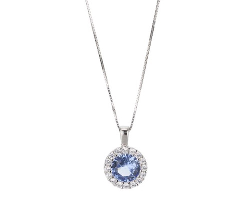 Collana argento con cubic zirconia e zirconi acquamarina Sovrani