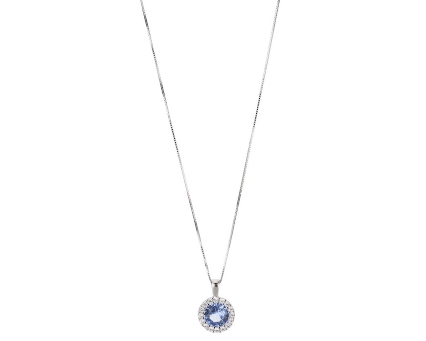 Collana argento con cubic zirconia e zirconi acquamarina Sovrani