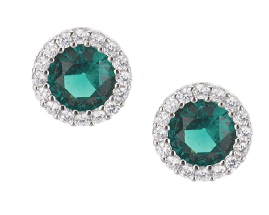 Orecchini argento con cubic zirconia e zirconi smeraldo Sovrani