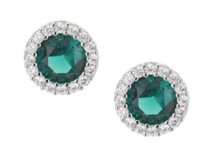 Orecchini argento con cubic zirconia e zirconi smeraldo Sovrani