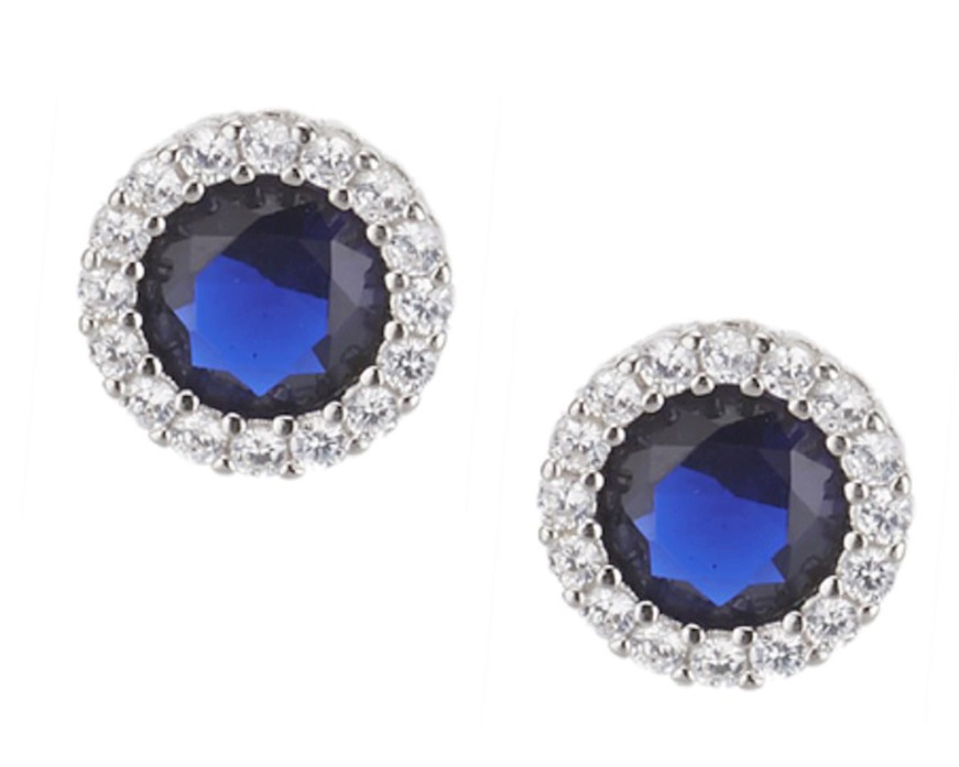 Orecchini argento con cubic zirconia e zirconi zaffiro Sovrani