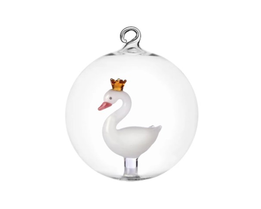 Idea regalo Natale Palla di Natale Cigno Ichendorf