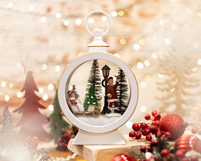 Idea regalo Natale Lanterna slitta bianca Selezione Zanolli