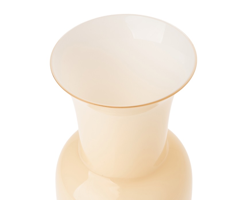 Vase Opalino Murano glass peach and milk white Venini
