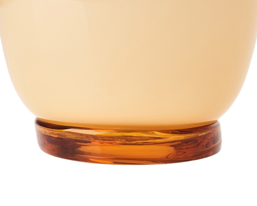 Vase Opalino Murano glass peach and milk white Venini