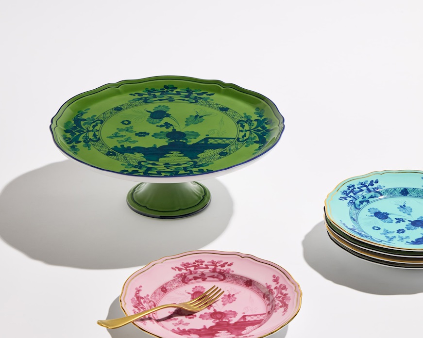 Tortiera Oriente Italiano Malachite porcellana Richard Ginori