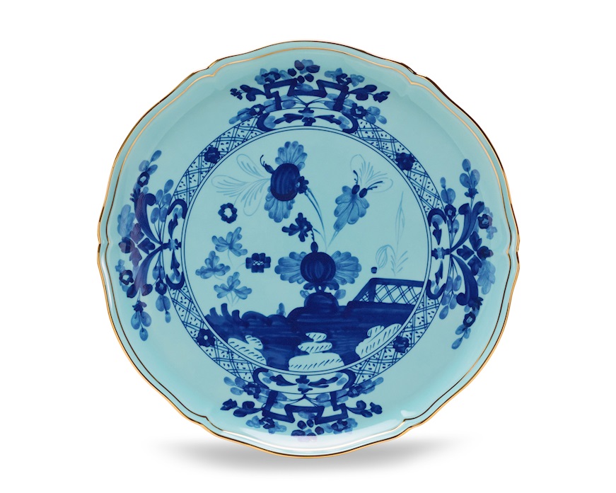 Tortiera Oriente Italiano Iris porcellana Richard Ginori