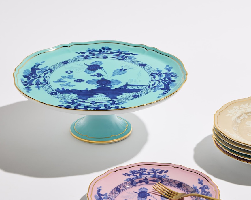 Tortiera Oriente Italiano Iris porcellana Richard Ginori