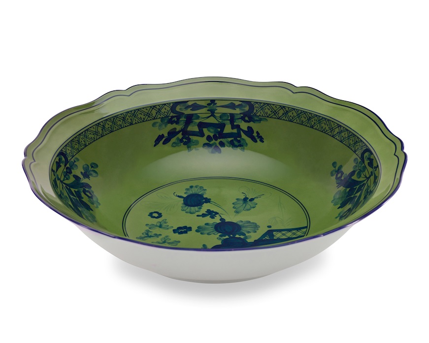 Piatto fondo da portata Oriente Italiano Malachite porcellana Richard Ginori