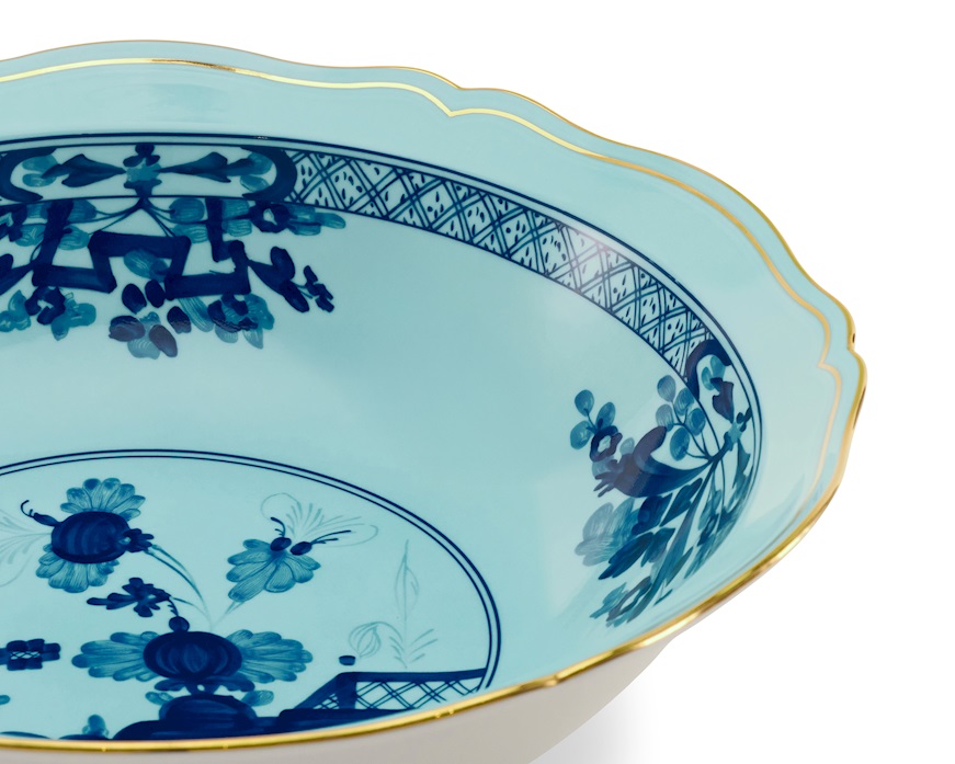 Piatto fondo da portata Oriente Italiano Iris porcellana Richard Ginori