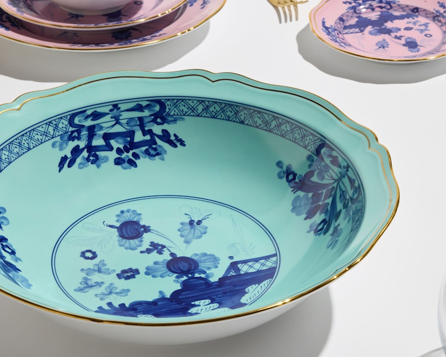 Piatto fondo da portata Oriente Italiano Iris porcellana Richard Ginori