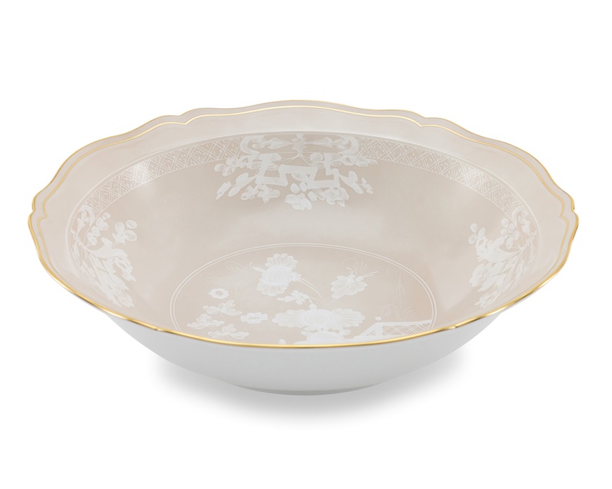 Piatto fondo da portata Oriente Italiano Meringa porcellana Richard Ginori