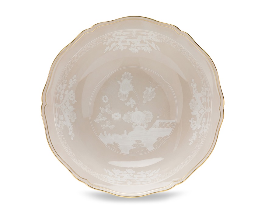 Piatto fondo da portata Oriente Italiano Meringa porcellana Richard Ginori
