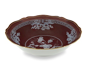 Piatto fondo da portata Oriente Italiano Castagna porcellana Richard Ginori