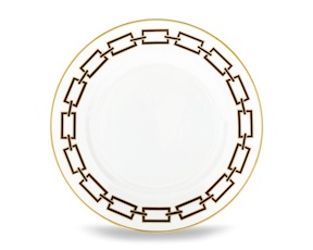 Piatto dessert Catene Ebano porcellana Richard Ginori