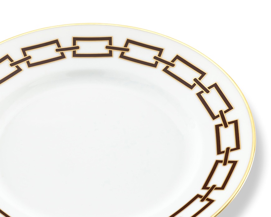 Piatto dessert Catene Ebano porcellana Richard Ginori