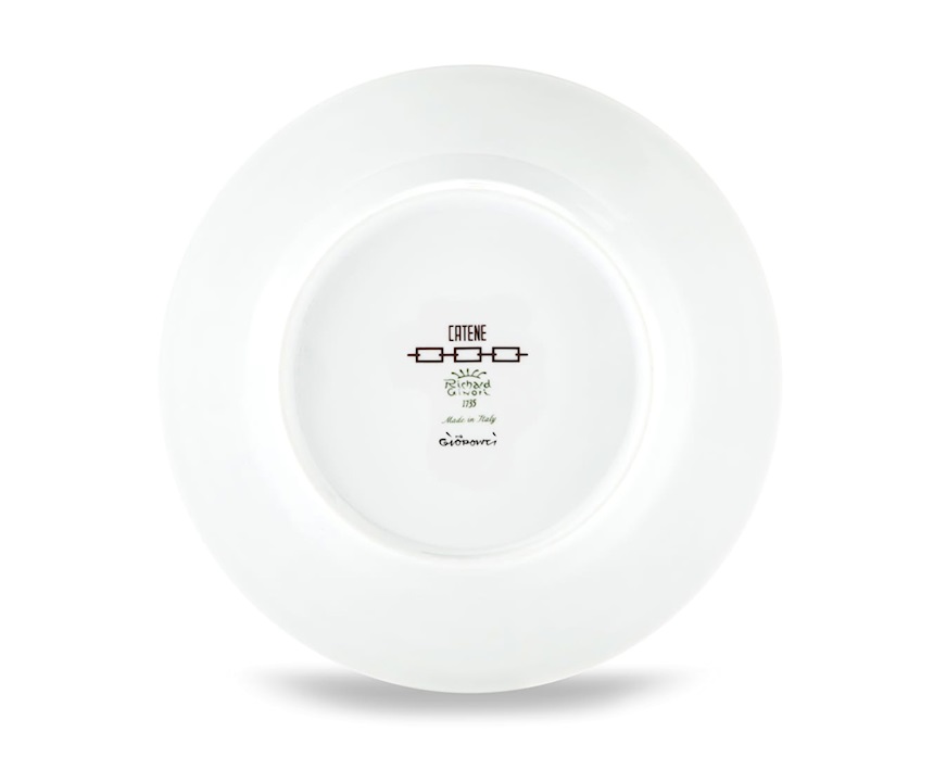 Piatto dessert Catene Ebano porcellana Richard Ginori