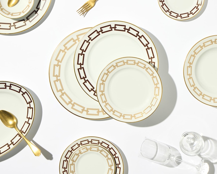 Piatto dessert Catene Ebano porcellana Richard Ginori