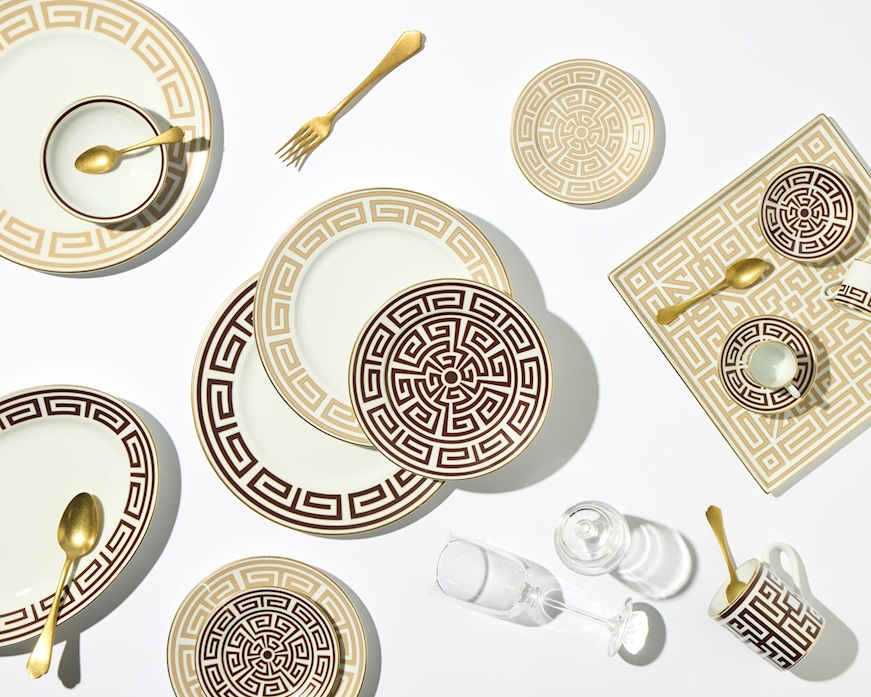 Piatto dessert Labirinto Ebano porcellana Richard Ginori