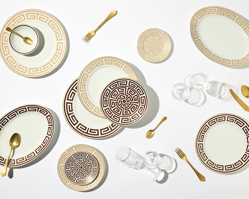 Piatto dessert Labirinto Cachemire porcellana Richard Ginori