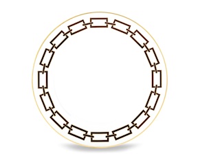 Piatto piano Catene Ebano porcellana Richard Ginori