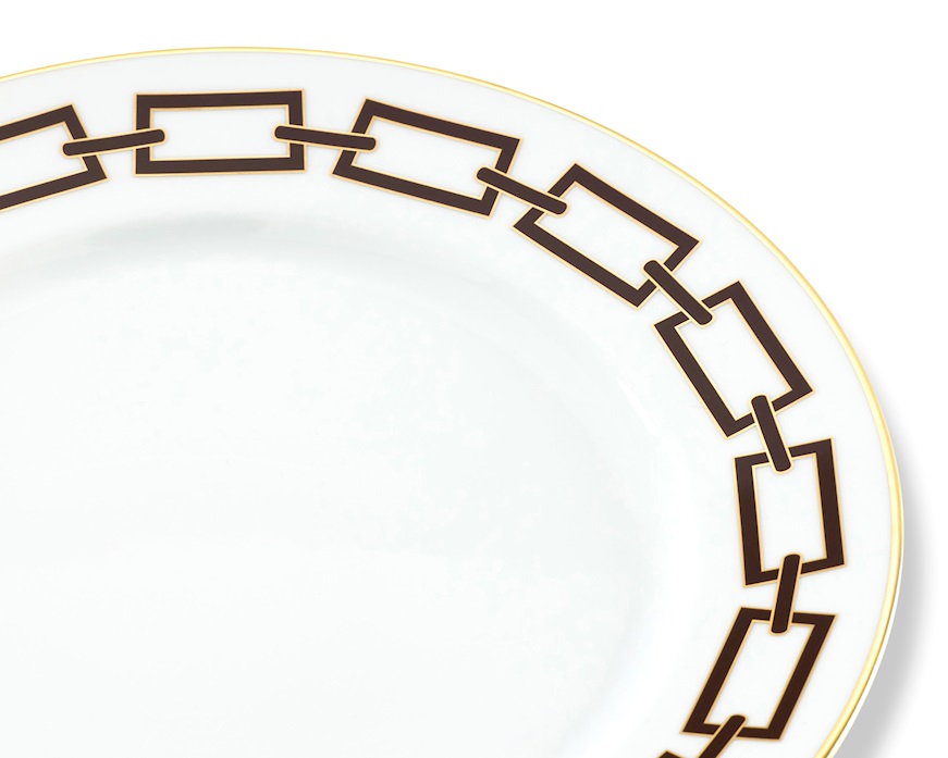 Dinner plate Catene Ebano porcelain Richard Ginori