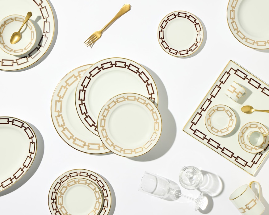 Dinner plate Catene Ebano porcelain Richard Ginori