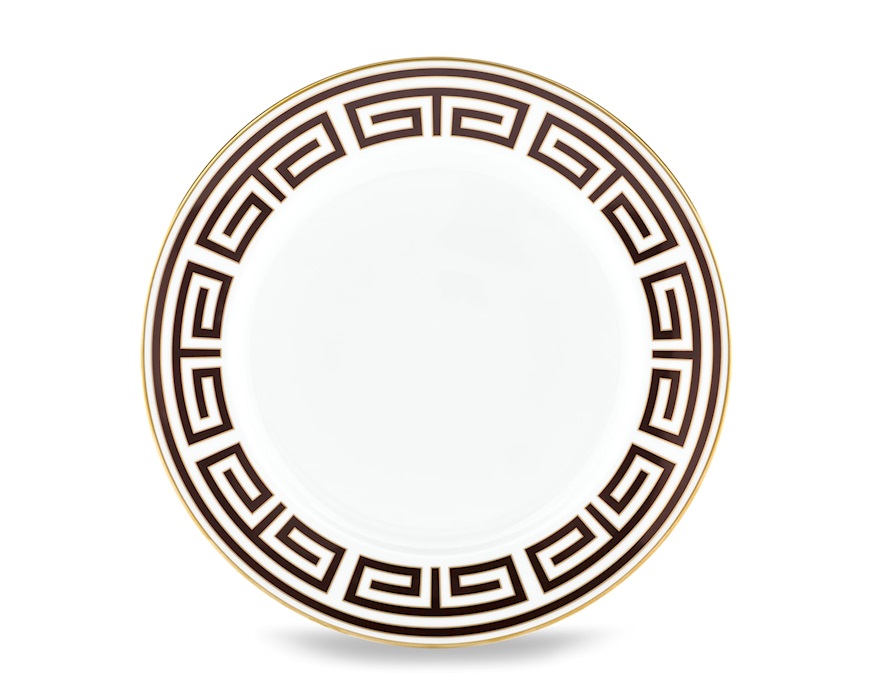 Piatto piano Labirinto Ebano porcellana Richard Ginori