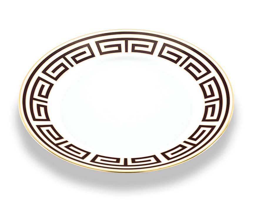 Piatto piano Labirinto Ebano porcellana Richard Ginori