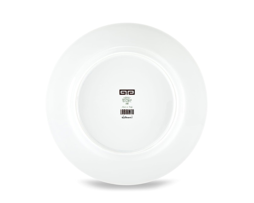 Piatto piano Labirinto Ebano porcellana Richard Ginori