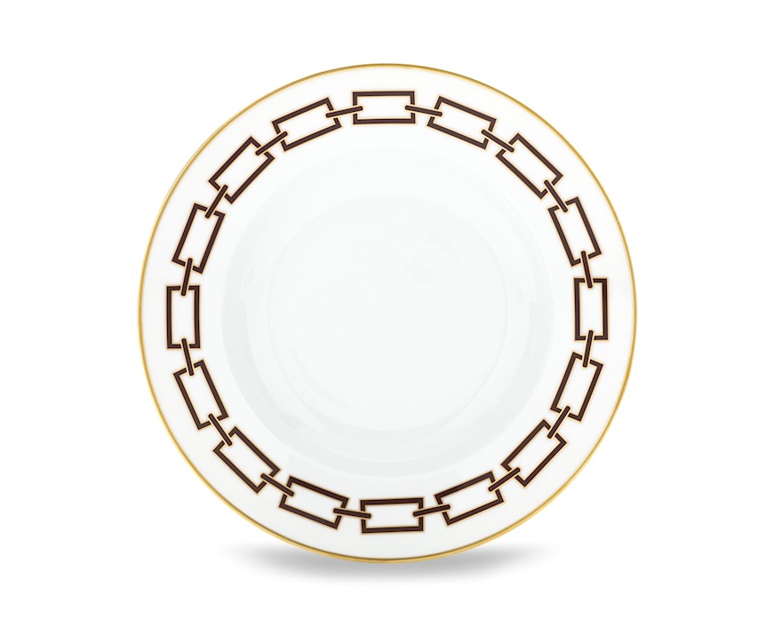 Piatto fondo Catene Ebano porcellana Richard Ginori