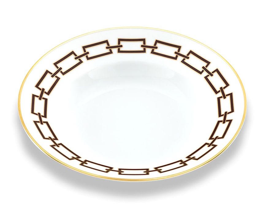 Piatto fondo Catene Ebano porcellana Richard Ginori