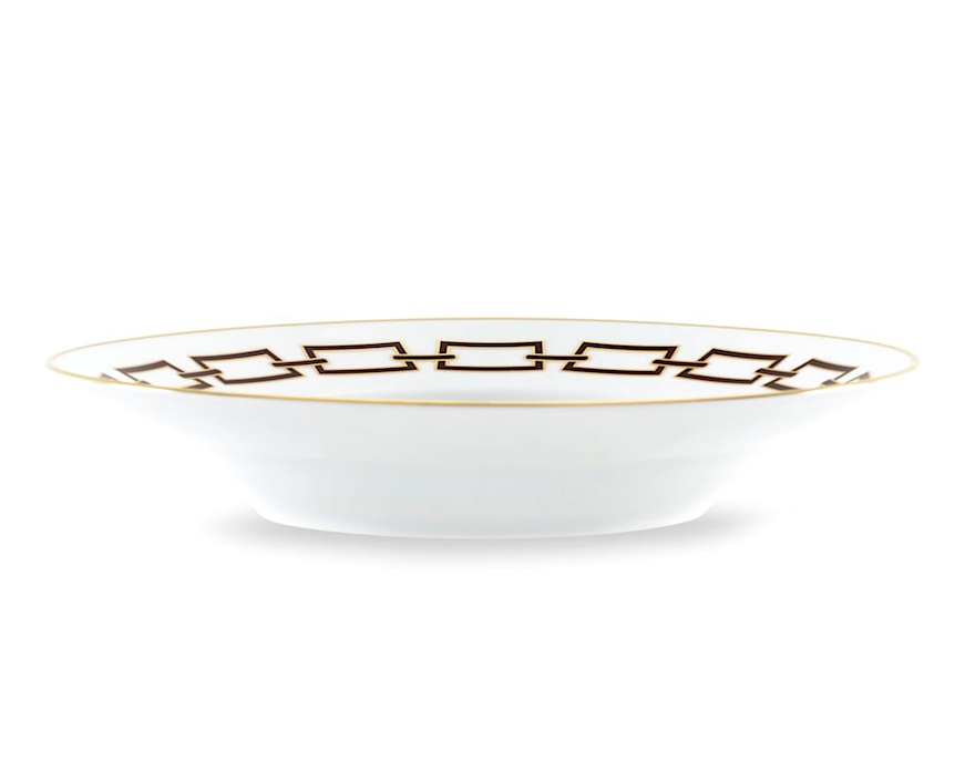 Piatto fondo Catene Ebano porcellana Richard Ginori