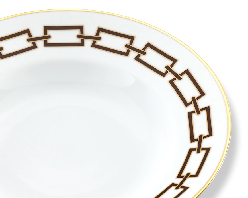 Piatto fondo Catene Ebano porcellana Richard Ginori