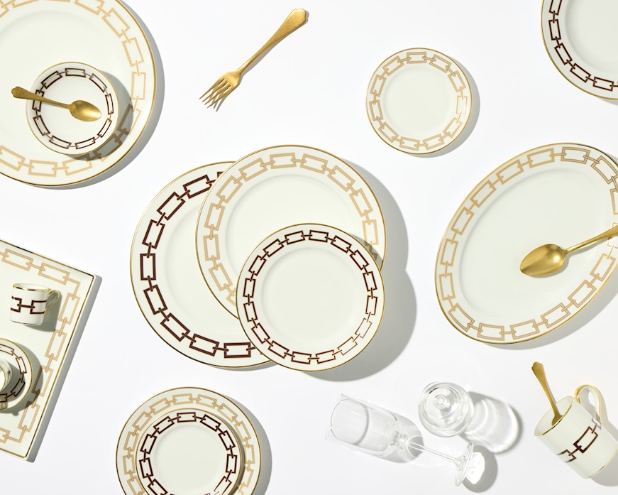 Piatto fondo Catene Ebano porcellana Richard Ginori