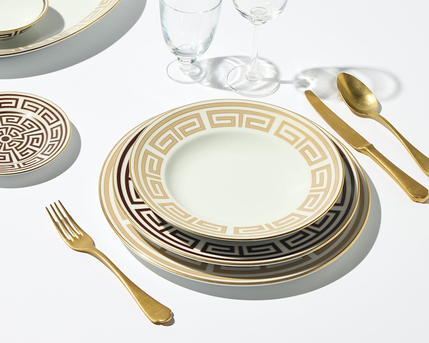 Piatto fondo Labirinto Cachemire porcellana Richard Ginori