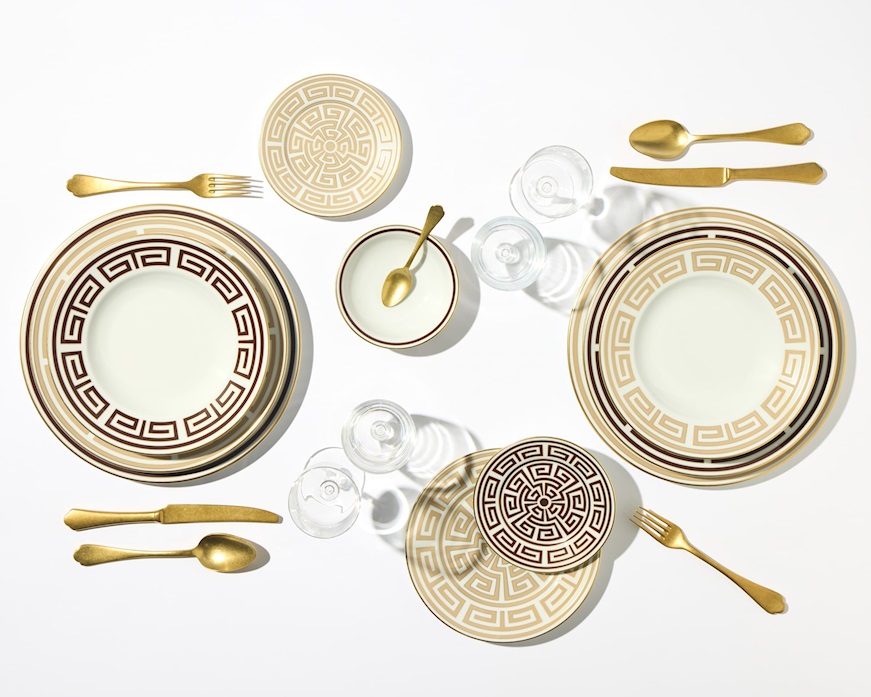 Piatto fondo Labirinto Cachemire porcellana Richard Ginori