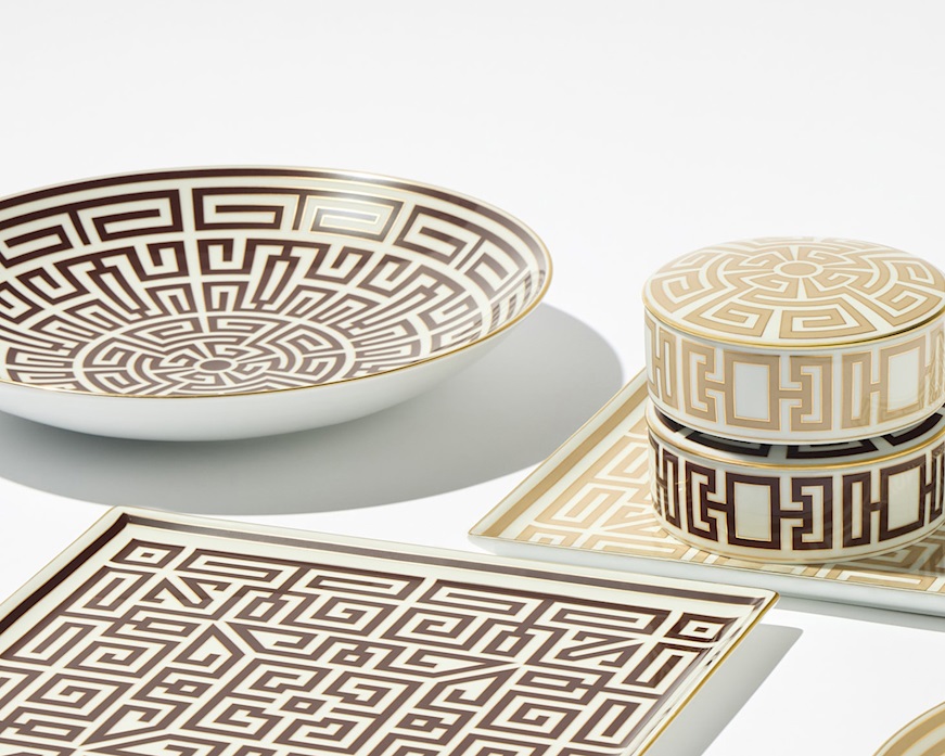 Centrotavola Labirinto Ebano porcellana Richard Ginori