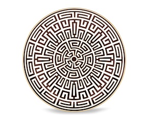 Piatto centrotavola Labirinto Ebano porcellana Richard Ginori