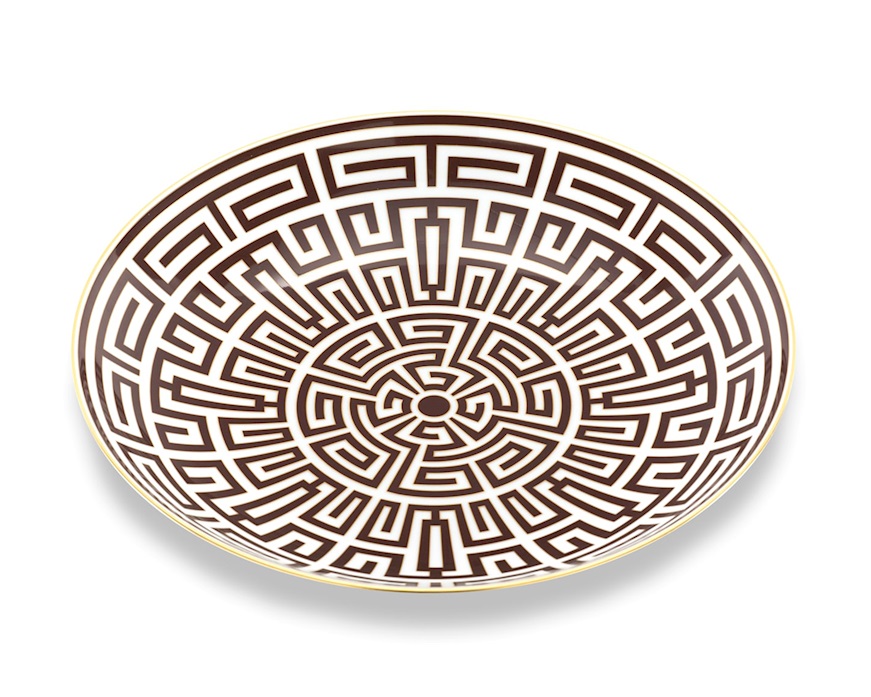 Piatto centrotavola Labirinto Ebano porcellana Richard Ginori