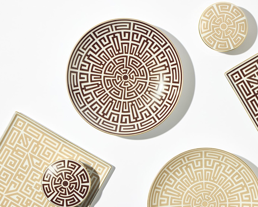 Piatto centrotavola Labirinto Ebano porcellana Richard Ginori