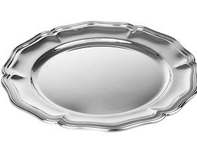 Sottopiatto argento con falda in stile Settecento Selezione Zanolli