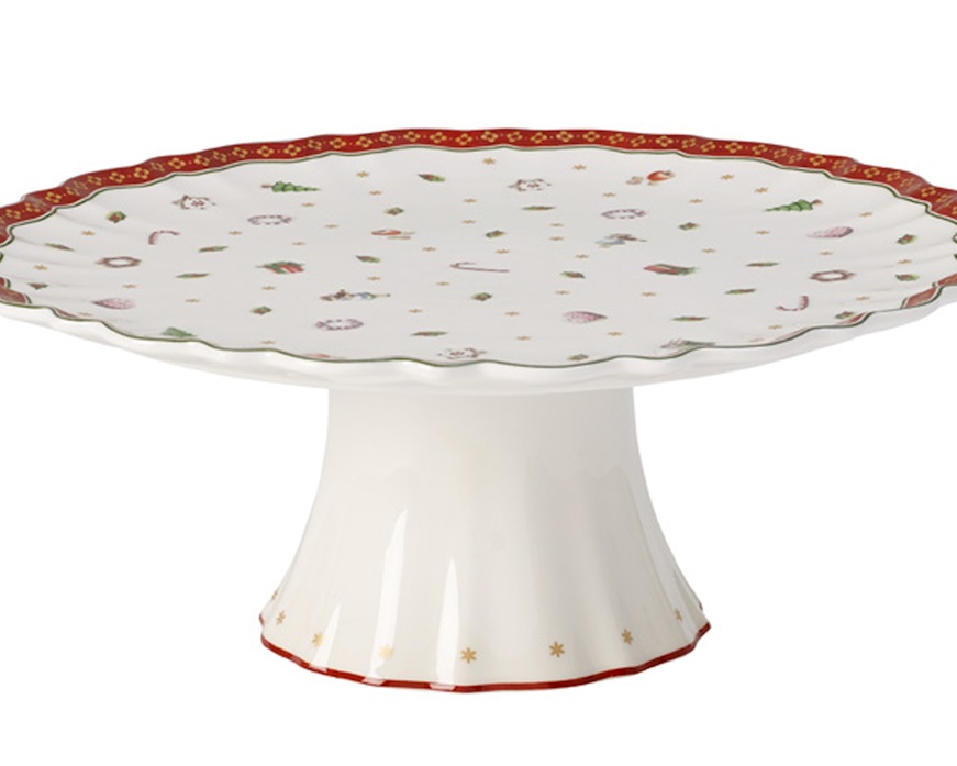 Idea regalo Natale Piatto da torta Toy's Delight porcellana su piedistallo Villeroy & Boch