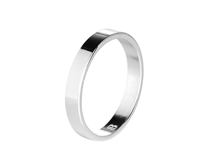 Wedding ring silver flat Boccadamo