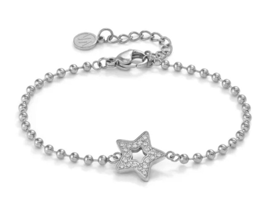 Bracelet Milleluci steel with star and zircons Nomination