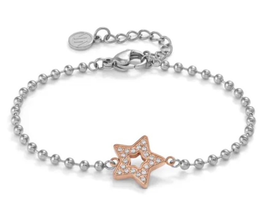 Bracelet Milleluci steel with star and zircons Nomination