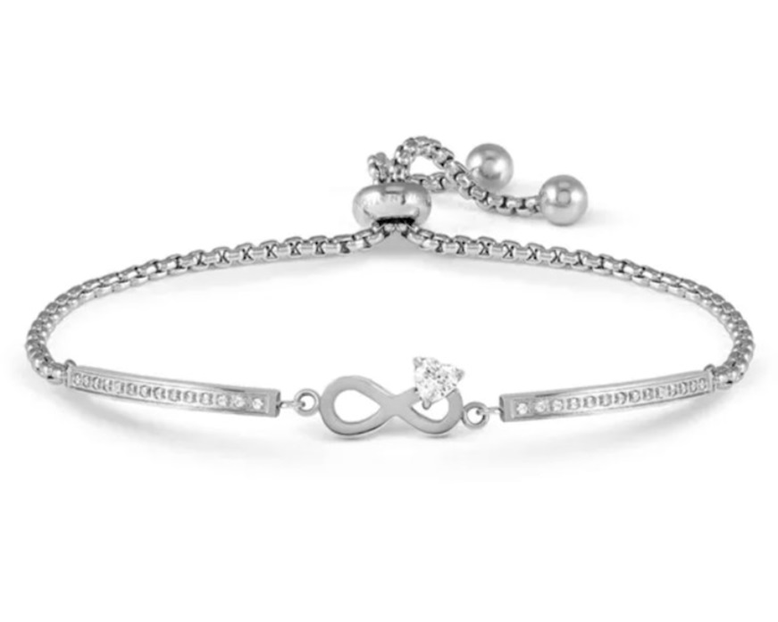 Bracelet Milleluci steel with infinity and zircons Nomination